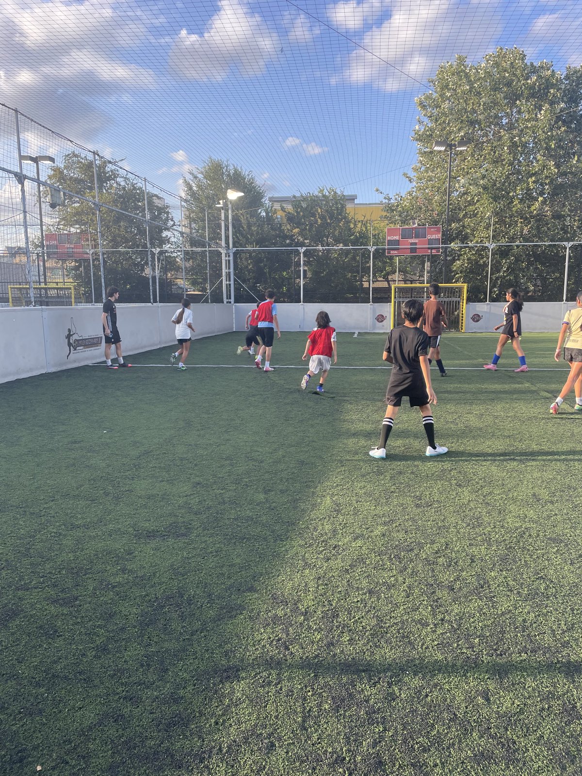 Castle Guard players scrimmaging on the pitch